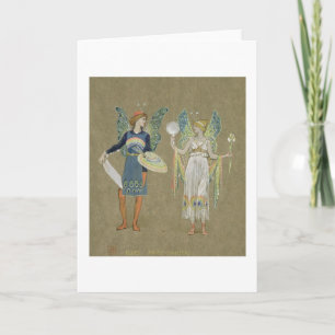 Elf en de Schilders van de Fee, van "Sneeuwman" Feestdagen Kaart