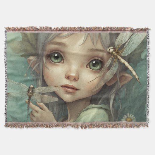 Elf en Dragonfly 1 Deken (Voorkant)