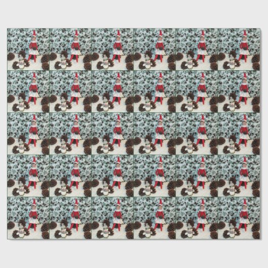 Elf- en Snowman-pakpapier Cadeaupapier (Vlak)