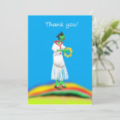 Elf en Tambourine Bedankkaart (Staand voorkant)