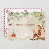 Elf enseignant - Carte postale de Noël (Devant / Derrière)