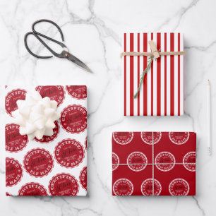Elf Fabriqué Papier cadeau à plat, lot de 3