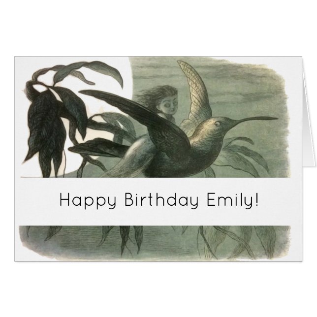 Elf Fairies Elves Lune Scène nocturne Oiseau Volan (Devant horizontal)