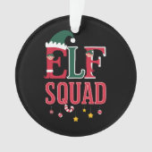 Elf Familie Kerst Bijpassende Pyjama Elf Squad Ornament (voorkant)