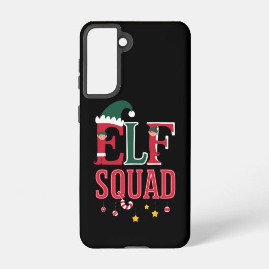 Elf Familie Kerst Bijpassende Pyjama Elf Squad Samsung Galaxy Hoesje (Achterkant)