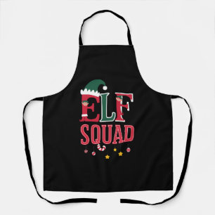 Elf Familie Kerst Bijpassende Pyjama Elf Squad Schort