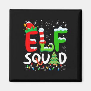 Elf Familie Kerst Bijpassende Pyjama Xmas Elf Squ Magneet