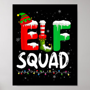 Elf Familie Kerst Bijpassende Pyjama Xmas Elf Squ Poster