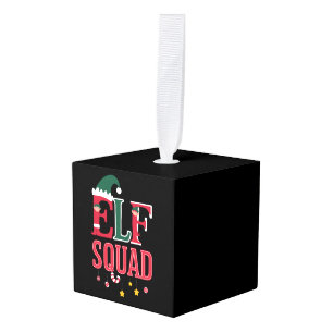 Elf Familie Kerst Matching Pyjama's Elf Squad  Kubus Ornament