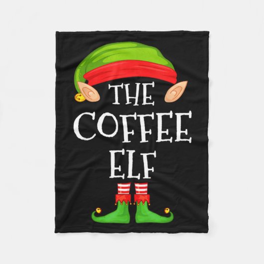 Elf Family Christmas Coffee Elf Sweater Matching C Fleece Deken (Voorkant)