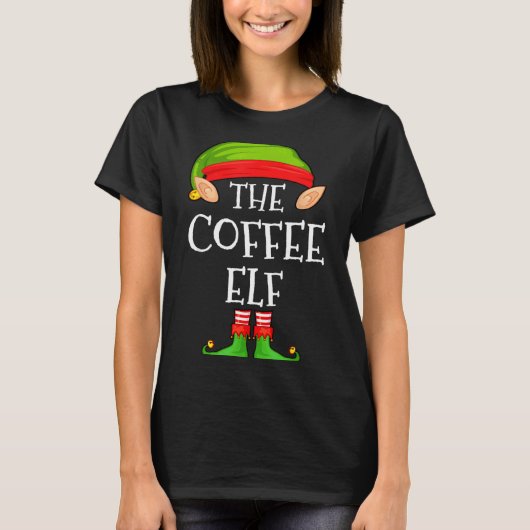 Elf Family Christmas Coffee Elf Sweater Matching C T-shirt (Voorkant)
