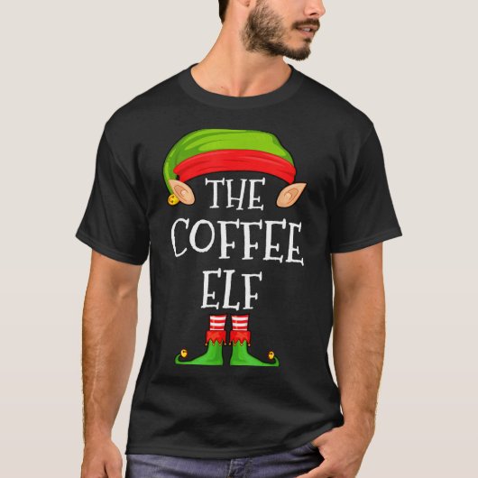 Elf Family Christmas Coffee Elf Sweater Matching C T-shirt (Voorkant)