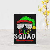 Elf Family Christmas Matching Pajamas Xmas Elf Squ Kaart (Gele Bloem)