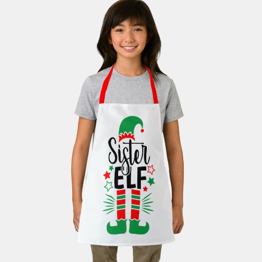 Elf Family Fun | Rood en Groen Zuster Elf Schort (Insitu)