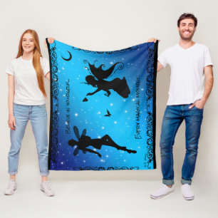 Elf Fee Vlinder Geloof -Fantasy Med w/ Zwart Fleece Deken