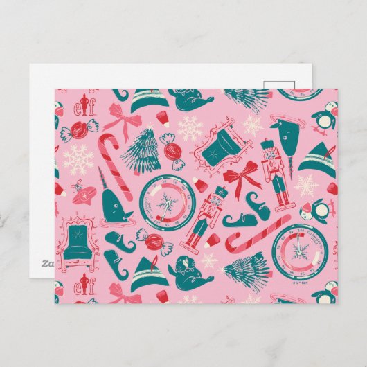 Elf Feestdag Omlijst Pictogram Patroon Feestdagenkaart (Voorkant / Achterkant)