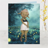 ELF FIREFLIES FOREST FIREFLIES Carte de voeux ANNI (Fleur jaune)