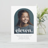 Elf gebogen foto verjaardag kaart (Staand voorkant)