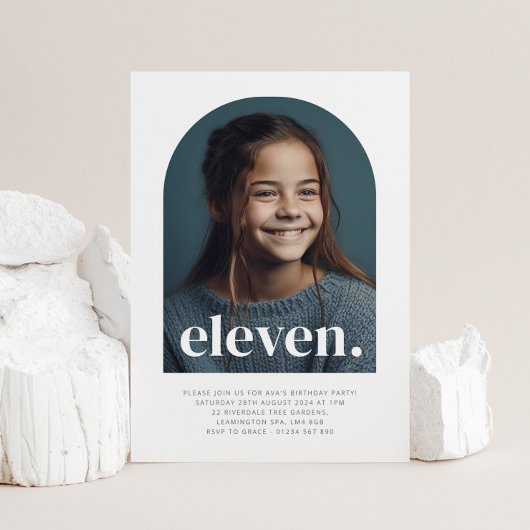 Elf gebogen foto verjaardag kaart