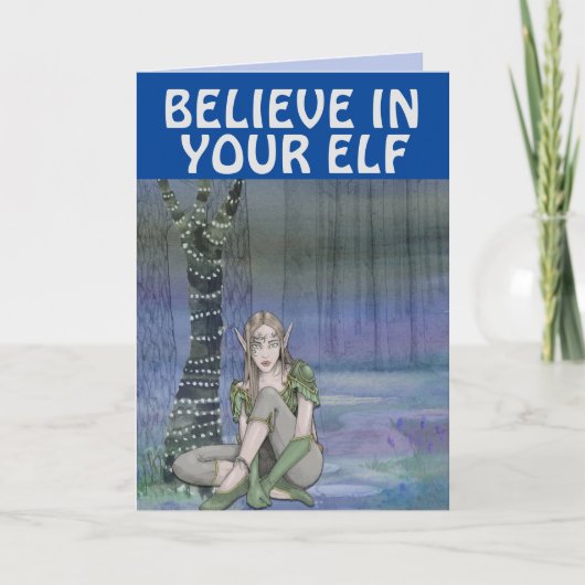 ELF GIRL FANTASY CHRISTMAS CARDS KAART (Voorkant)