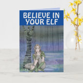 ELF GIRL FANTASY CHRISTMAS CARDS KAART (Gele Bloem)