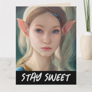ELF GIRL RESTER SWEET BANTHDAE Carte de voeux