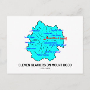 Elf gletsjers op Mount Hood (geologische kaart) Briefkaart