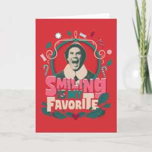 Elf - Glimlachen is mijn favoriet Feestdagen Kaart