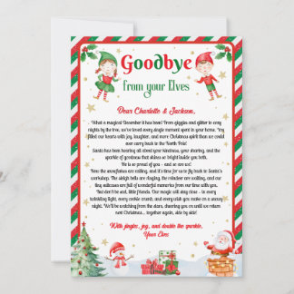Elf Goodbye Letter Goodbye from Elf Christmas Kaart
