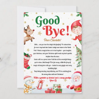 Elf Goodbye Letter Goodbye from Elf Christmas Kaart