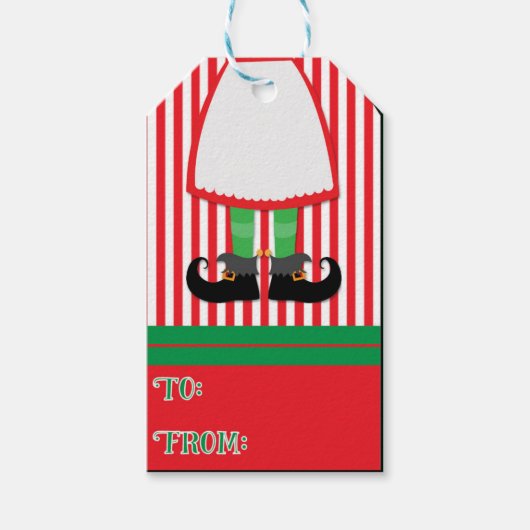 Elf Holiday Gift Labels Cadeaulabel (Voorkant)