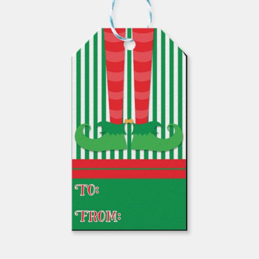 Elf Holiday Gift Labels Cadeaulabel (Voorkant)