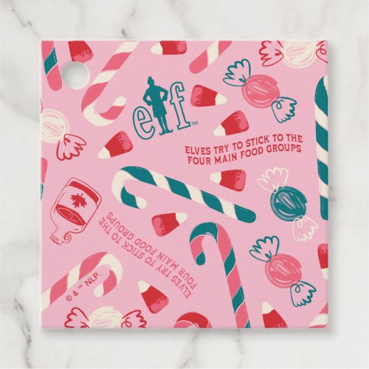 Elf Holiday Snoep Pattern Bedankjes Labels (Voorkant)