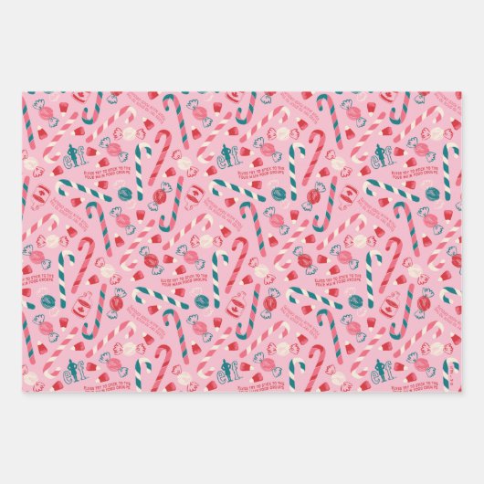 Elf Holiday Snoep Pattern Inpakpapier Vel (Voorkant 3)
