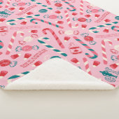 Elf Holiday Snoep Pattern Sherpa Deken (3/4)