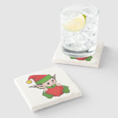 ELF "IK HOOR VAN CHRISTMAS" STENEN ONDERZETTER (Zijkant)