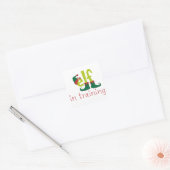 Elf in opleiding vierkante sticker (Envelop)
