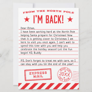 Elf is terug feestdagenkaart