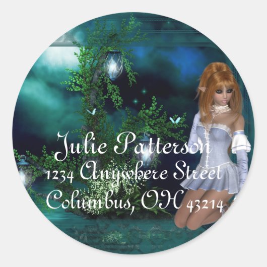 Elf Island Imaginaire Adresse de retour Étiquettes (Devant)