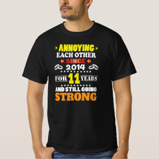 Elf jaar lang elkaar lastigvallen 11e bruiloft t-shirt