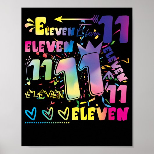 Elf jaar oude elfde verjaardag poster (Voorkant)