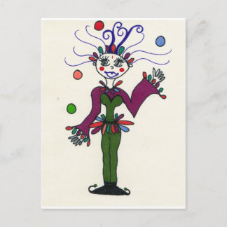 Elf Jester Juggling Briefkaart