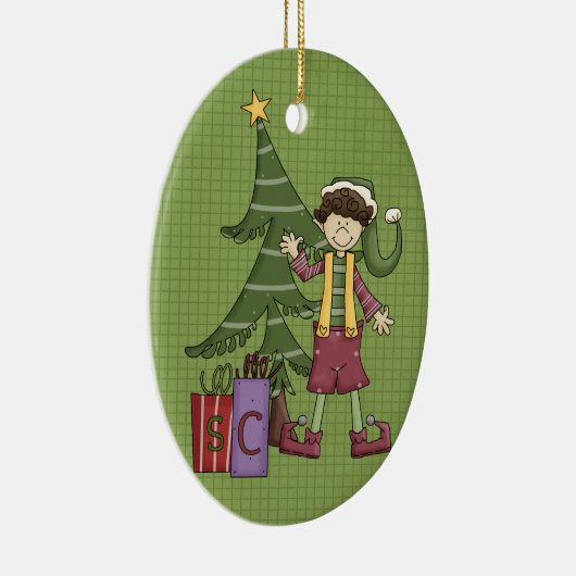 Elf Keramische kerstversiering Keramisch Ornament (Rechts)