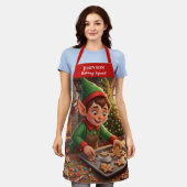 Elf Kerst Gingerbread Schort (Gedragen)