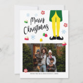 Elf kerst Kaart met foto (Voorkant)