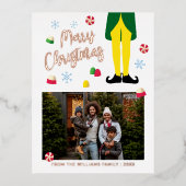 Elf kerst Kaart met foto (Voorkant)