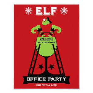 Elf kerstfeest foto afdruk
