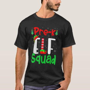 Elf Kinder lerarengroep prek Elf Squad Kerstmis T-shirt