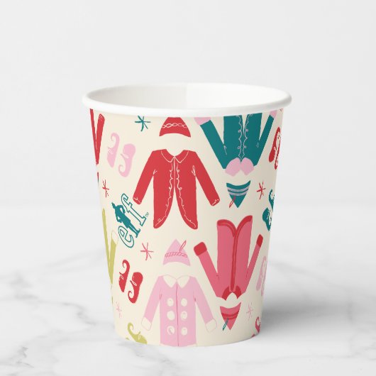 Elf kleurrijke jas en schoenen patroon papieren bekers (Links)