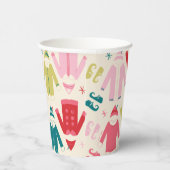 Elf kleurrijke jas en schoenen patroon papieren bekers (Rechts)